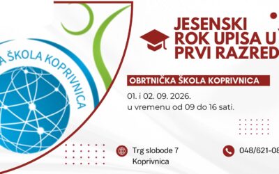 JESENSKI ROK UPISA U 1. RAZREDE ZA ŠKOLSKU GODINU 2026./2027.